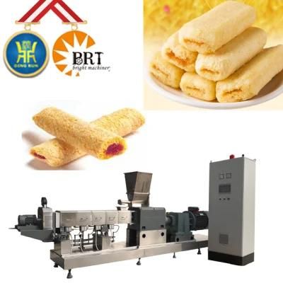 2021 Automatic Bamboo Puff Corn Snacks Core Filling Food Making Machine Flavoring ...