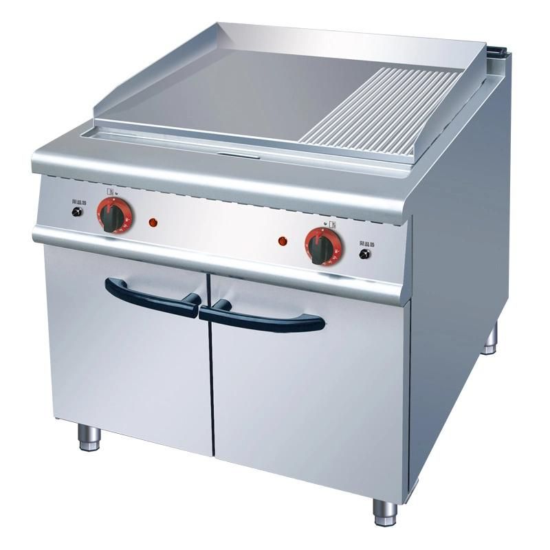 Commercial Electric Griddle with Cabinet (2/3 Flat & 1/3 Grooved)