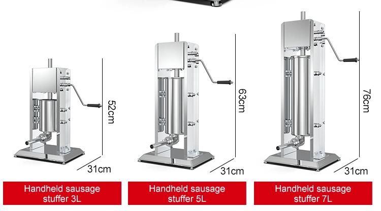 Manual Meat Sausage Stuffer Press Syringe Kitchen Maker Stainless Steel