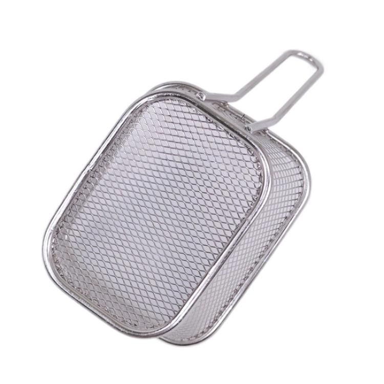 Table Serving Rectangular Stainless Steel Fryer Baskets Strainer French Fries Holder Small Fry Basket