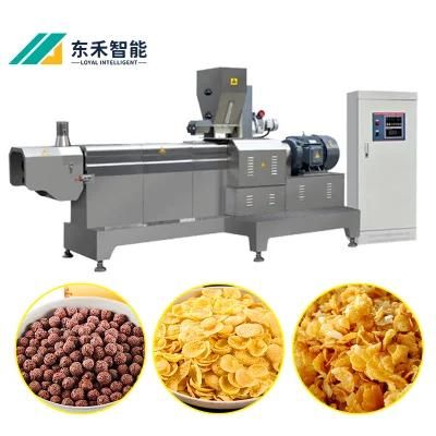 European Extrusion Continuous Corn Flakes Breakfast Cereal Snack Maker Extruder Machine ...