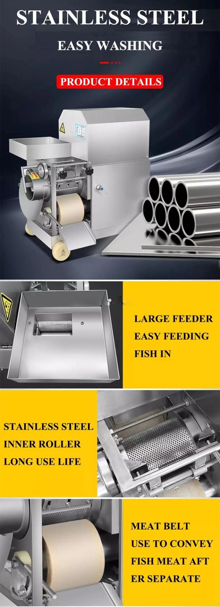 Fish Bone Remover Machine Fish Meat and Bone Separator for Fish Meat Picking