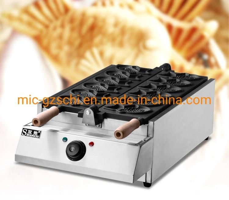 Snack Fish Cake Making Machine Taiyaki Shape Pizza Cone Machine Electric Taiyaki Machine