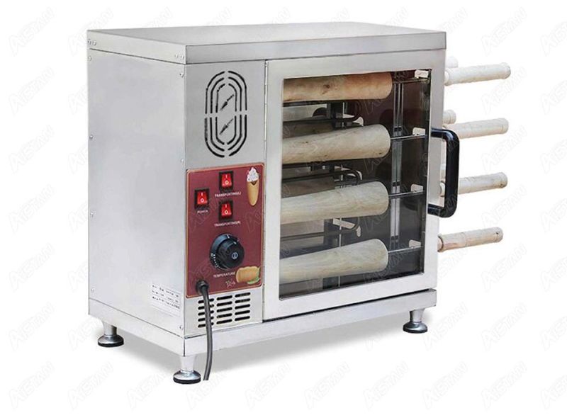 Np21 Commercial Electric Chimney Cake Bread Oven 3kw Ice Cream Corn Baker Roller Grill Oven for Snack Machine