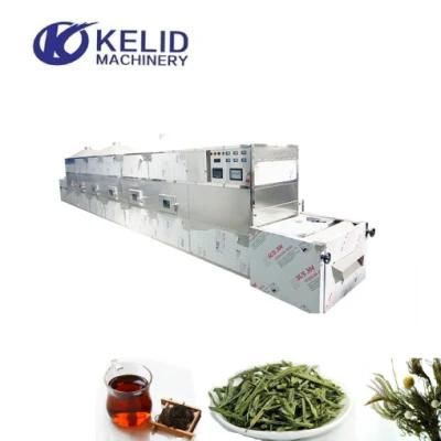 Tunnel Microwave Green Black Tea Leaf Fixing Drying Sterilization Machine