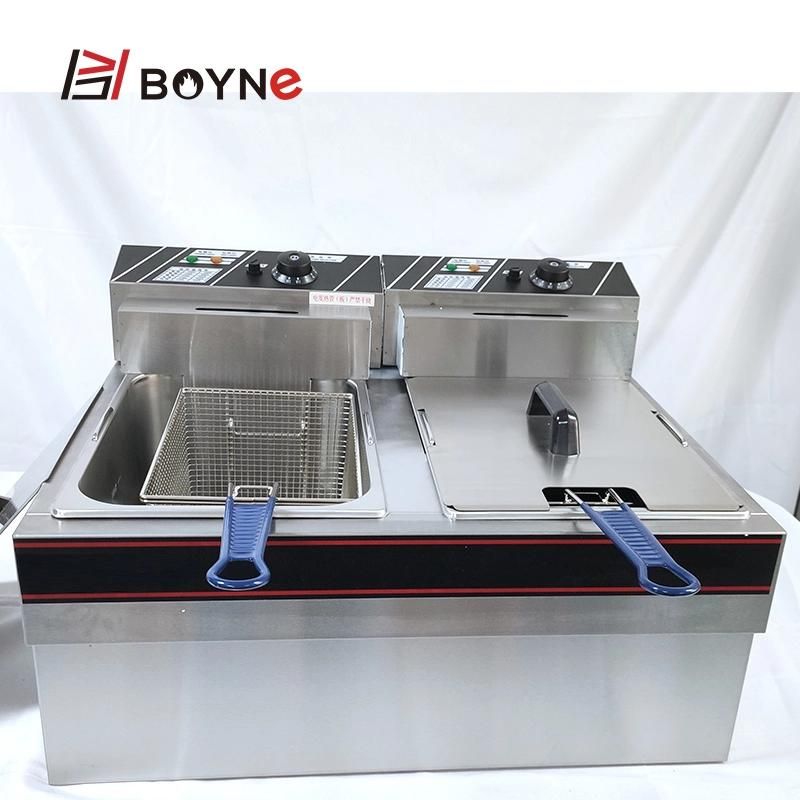 Double Tank Stainless Teel Potato Chips Deep Fat Fryer