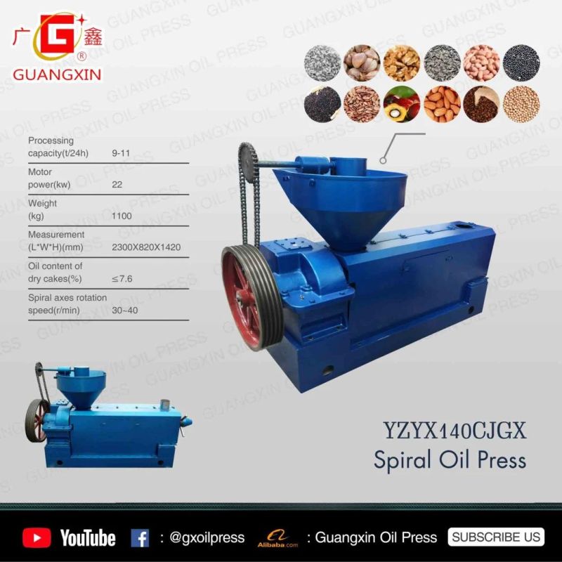 New Type Spiral Oil Press Yzyx140cjgx Brazil Soybean Oil Processing Machine