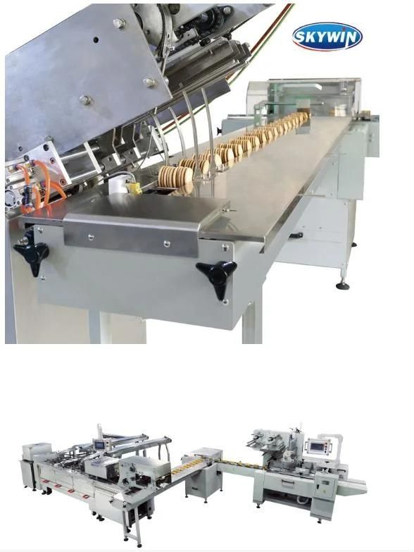 Automatic Jam Cream Sandwiching Machine on Edge Packing Machine Sandwich Biscuit Making Machine