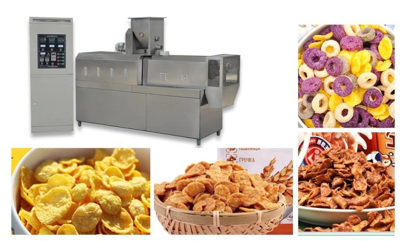 Corn Flakes Snack Food Machine Breakfast Cereal Extruder Machine Crispy Corn Flakes Machinery