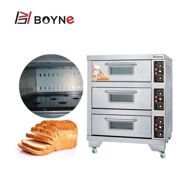 Electric Commercial Three Deck Stainless Steel Bread Baking Oven