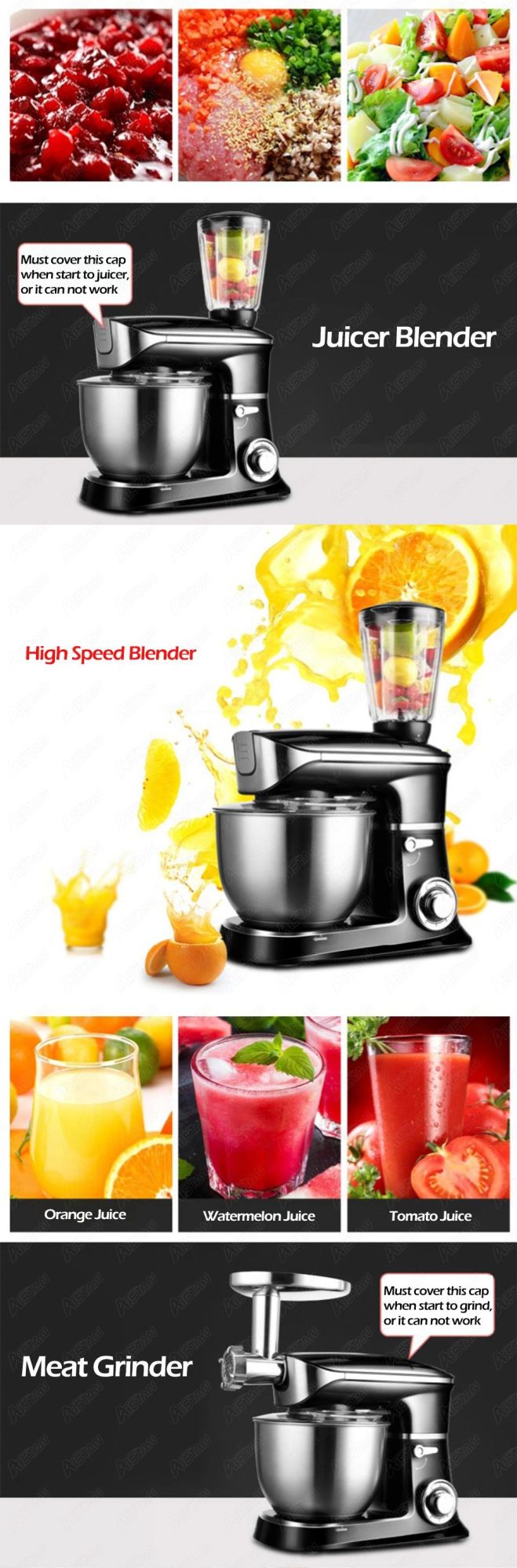 Sc262c Electric Multifunctional Blender Mixer, Stand Food Mixer with Meat Grinder