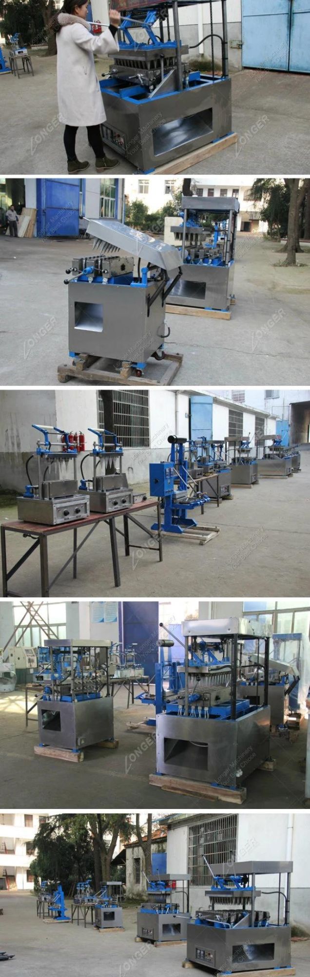 Semi-Automatic Ice Cream Wafer Cone Maker Pizza Cone Making Machine