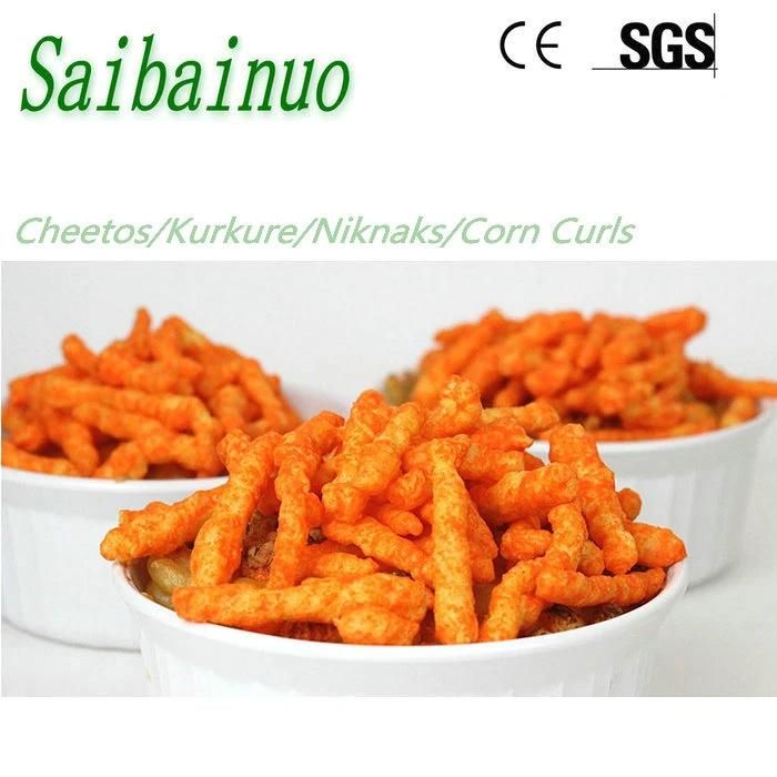 Corn Chips Production Line Nik Nak Corn Curls Manufacturing Plant Fried Baked Kurkure Cheetos Snack Food Making Machine