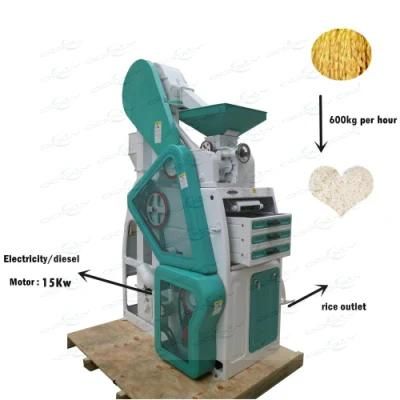 600kg/H Mini Rice Mill Machine with Diesel Engine