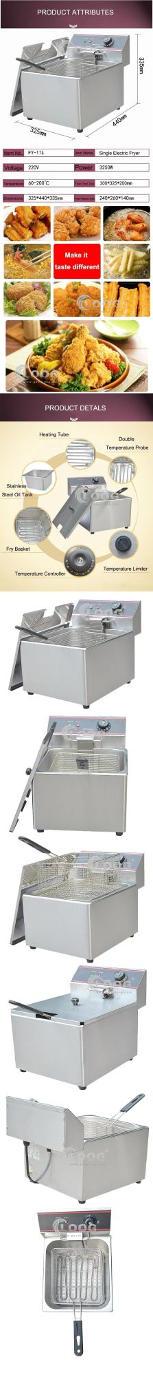 Durable Restaurant Appliance Commercial 11L Chicken Donuts Fryer Machine Oil Frying Basket