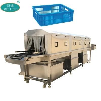 Continuous Crate Washer Conveyor Belt Mesh Steam Tray Washer