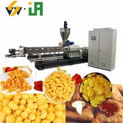 Extruded Corn Rice Snack Food Machine Cereal Puffs Rings Balls Extruder Processing Line
