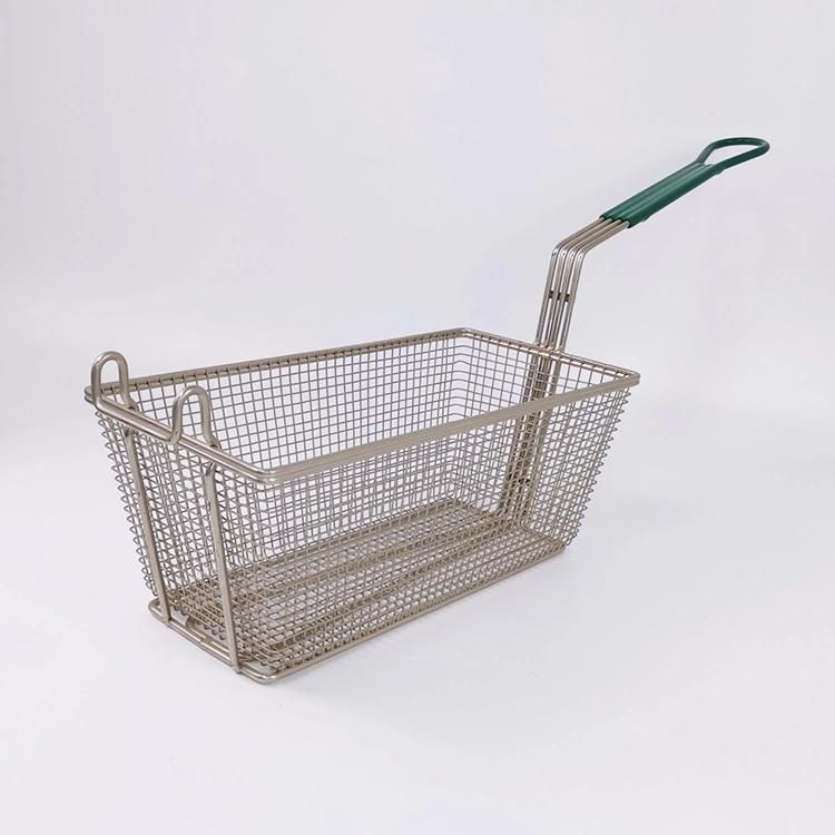 Restaurant Kitchen Equipment Rectangle Commercial Iron Fryer Basket French Fries Wire Mesh Deep Fry Basket