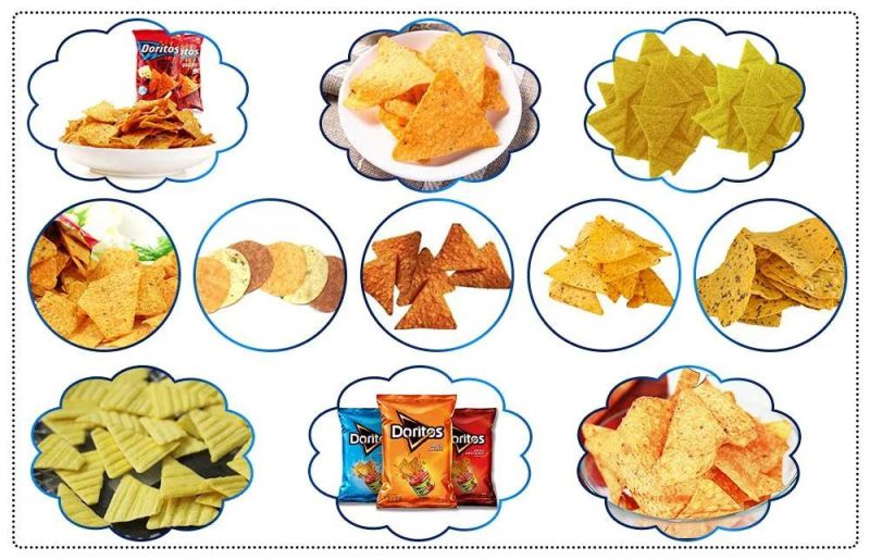 Stainless Steel Fried Triangle Corn Chips Production Line