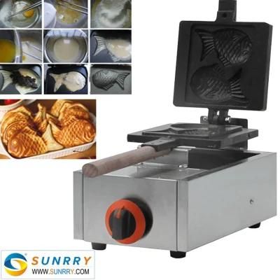 Industrial Automatic Gas 2 PCS Fish Waffle-Iron Cake Making Machine