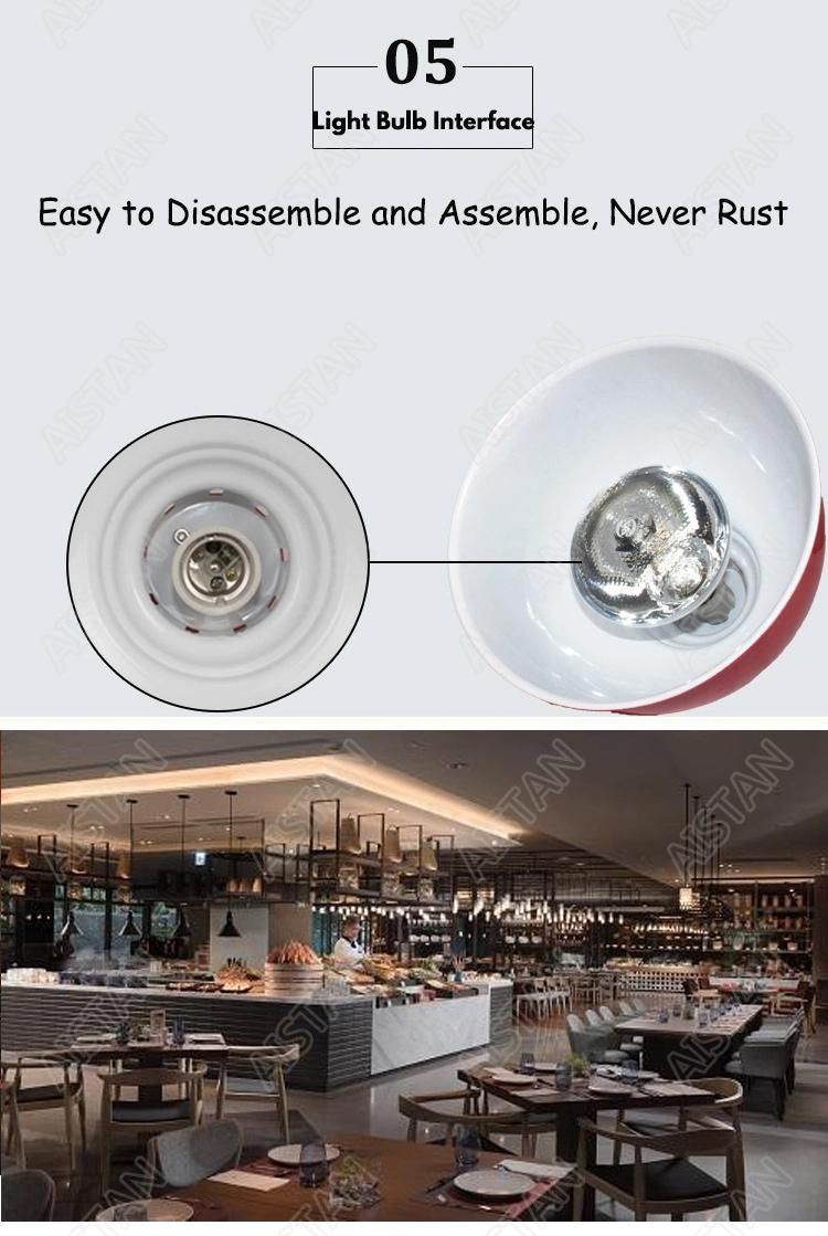 O175 250W Electric Retractable Cord Food Heating Ceiling Lamp/ Food Warming Pendent Hanging Light for Restaurant Kitchen Buffet