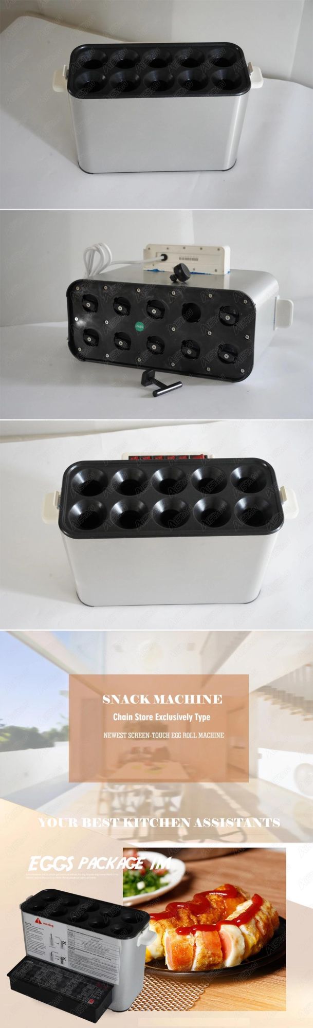 Syj11 Electric Multifunctional Egg Sausage Roll Maker Boiler Cooker Machine Ten Tubes Stainless Steel Egg Fried