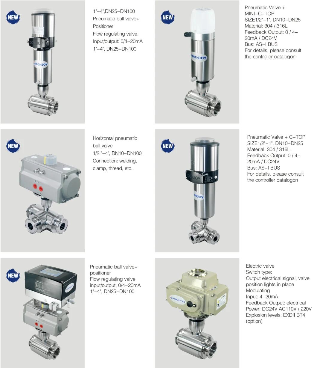 Donjoy Hygienic Ball Valve Horizontal Pneumatic Actuator