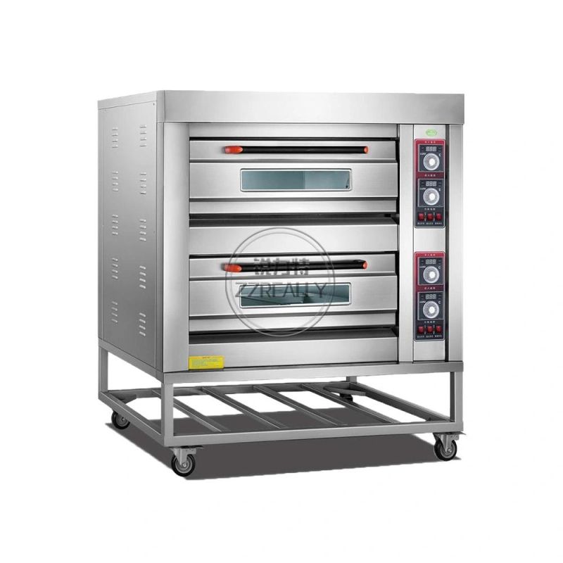 Large Commercial Slate Baking Oven Double Layer 4 Tray Pizza Bread Electric Oven Bakery Machines