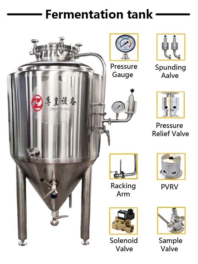 500L Stainless Steel Beer Fermentation Tank Yeast for Alcohol Fermentation