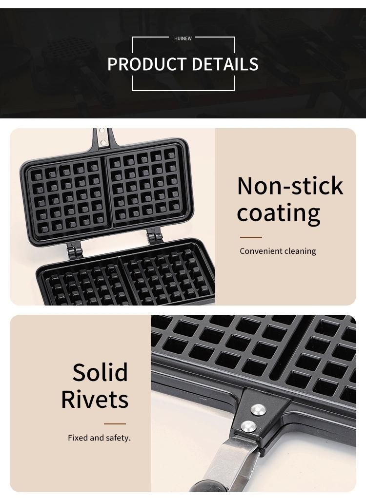 Rectangle Waffle Non-Stick Household Kitchen Gas Double Side Waffle Maker Pan Mould Mold Press Plate Cooking Baking Tool