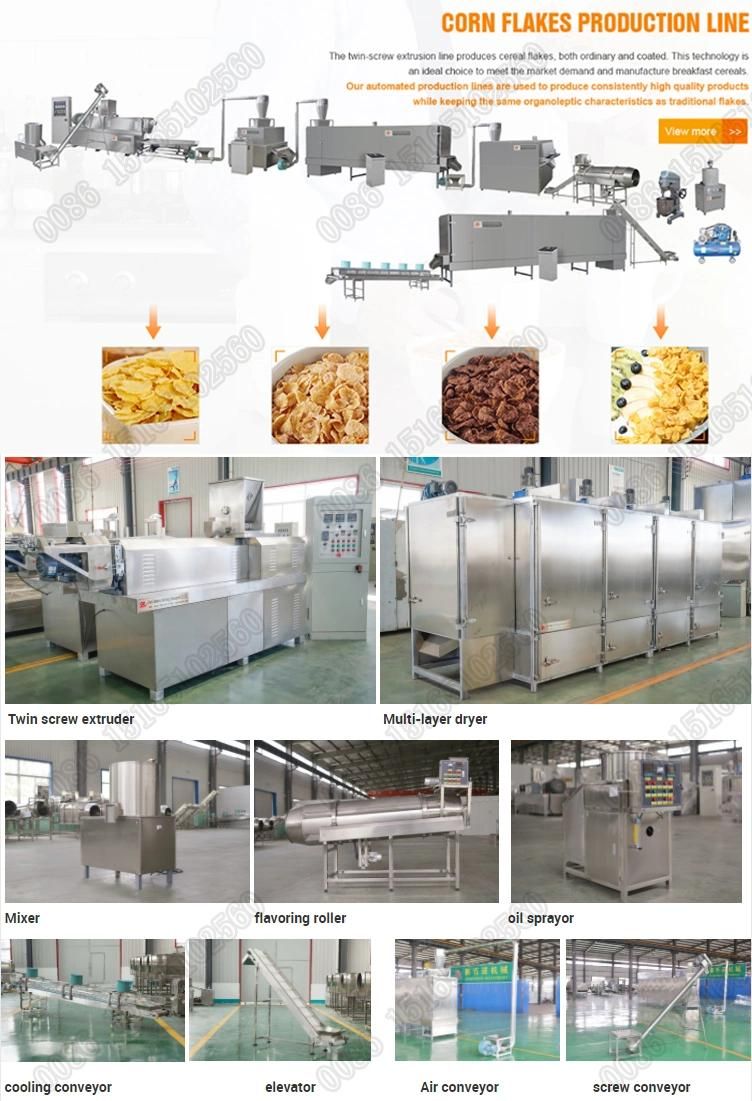 Automatic Breakfast Cereals Extruder Corn Flakes Making Machine