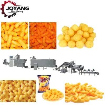 Full Automatic Twin Screw Extruder Corn Chips Puffs Snack Food Making Machine