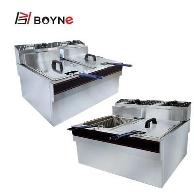 Table Top 11L Double Tank Stainless Steel Electric Deep Fryer