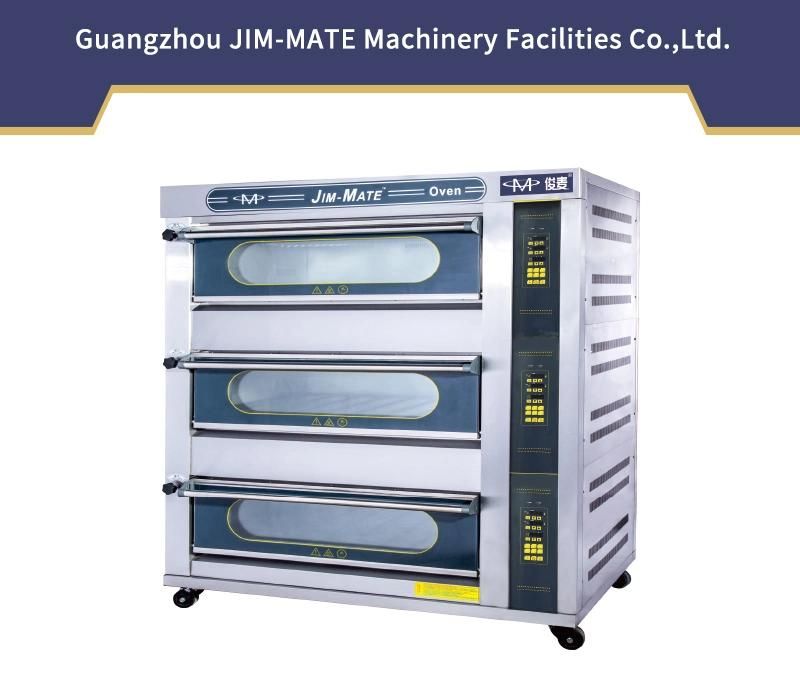 Kitchen Equipment 3 Deck 9 Trays Commercial Intelligent Gas Deck Oven