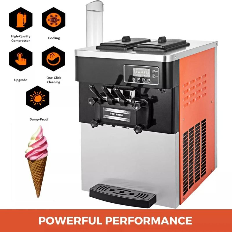 3 Flavor Soft Ice Cream Machine Soft Serve Ice Cream Making Machine Factory Price