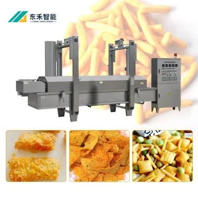 Commercial Pellet Snacks Food Deep Frying Machine Continuous Deep Fryer with Oil Filter ...