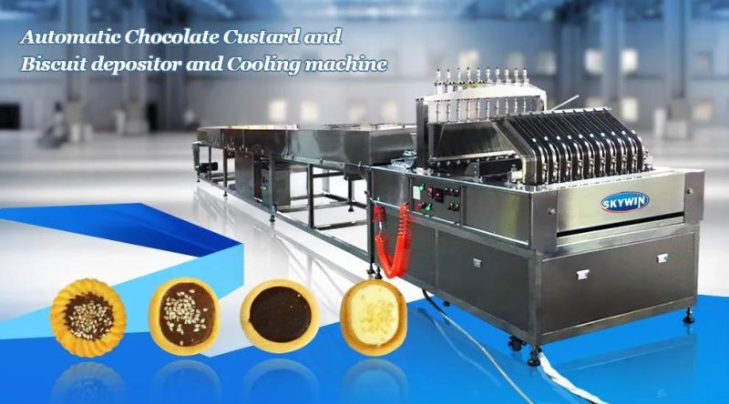 Two Color Chocolate Jam Deposit Egg Tart Making Bakery Machine