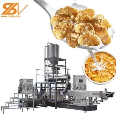 Corn Flakes Breakfast Cereals Twin Screw Puff Snack Food Extruder