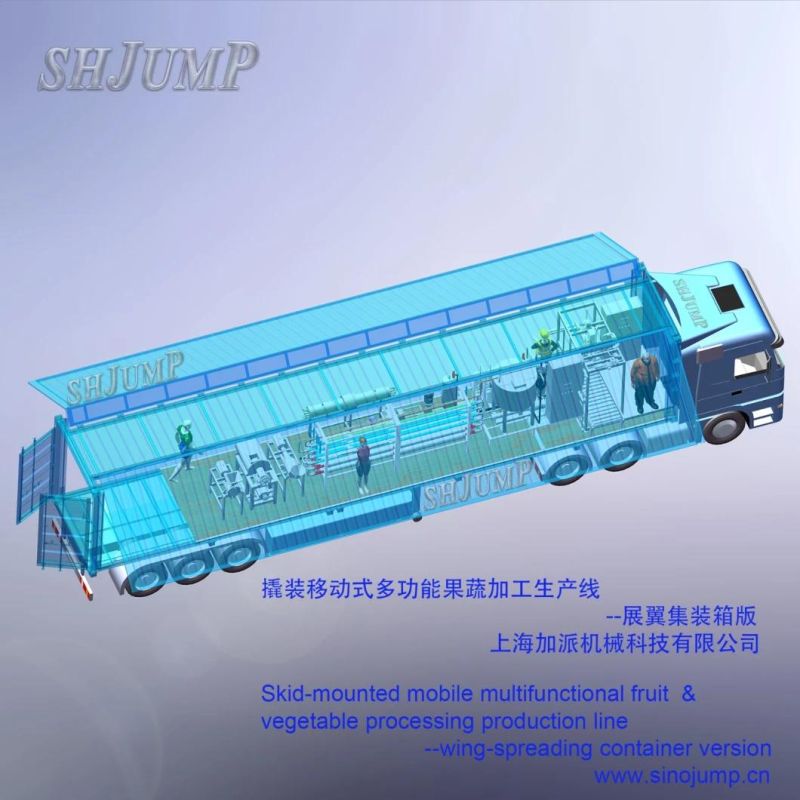 Automatic Tomato Paste Processing Line/Movable Fruit and Vegetable Processing Machines in Container Lorry