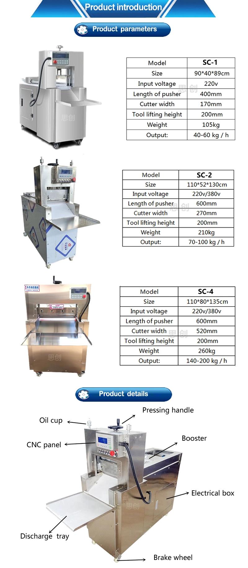 Automatic Frozen Mutton Cutting Sheep Meat Slicing Machine/Beef Rolls Slicer Cutter