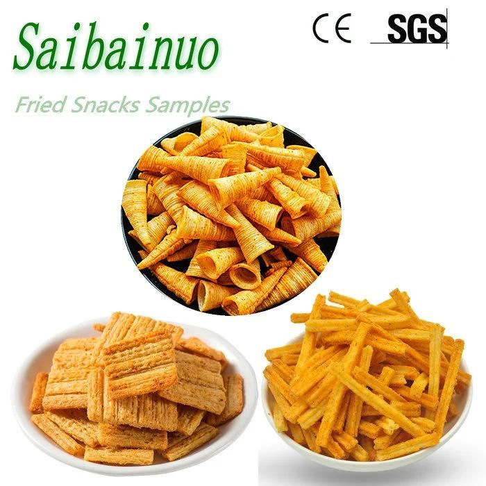 Automatic Fried Crispy Chips Corn Bugle Snacks Food Extruder Machine