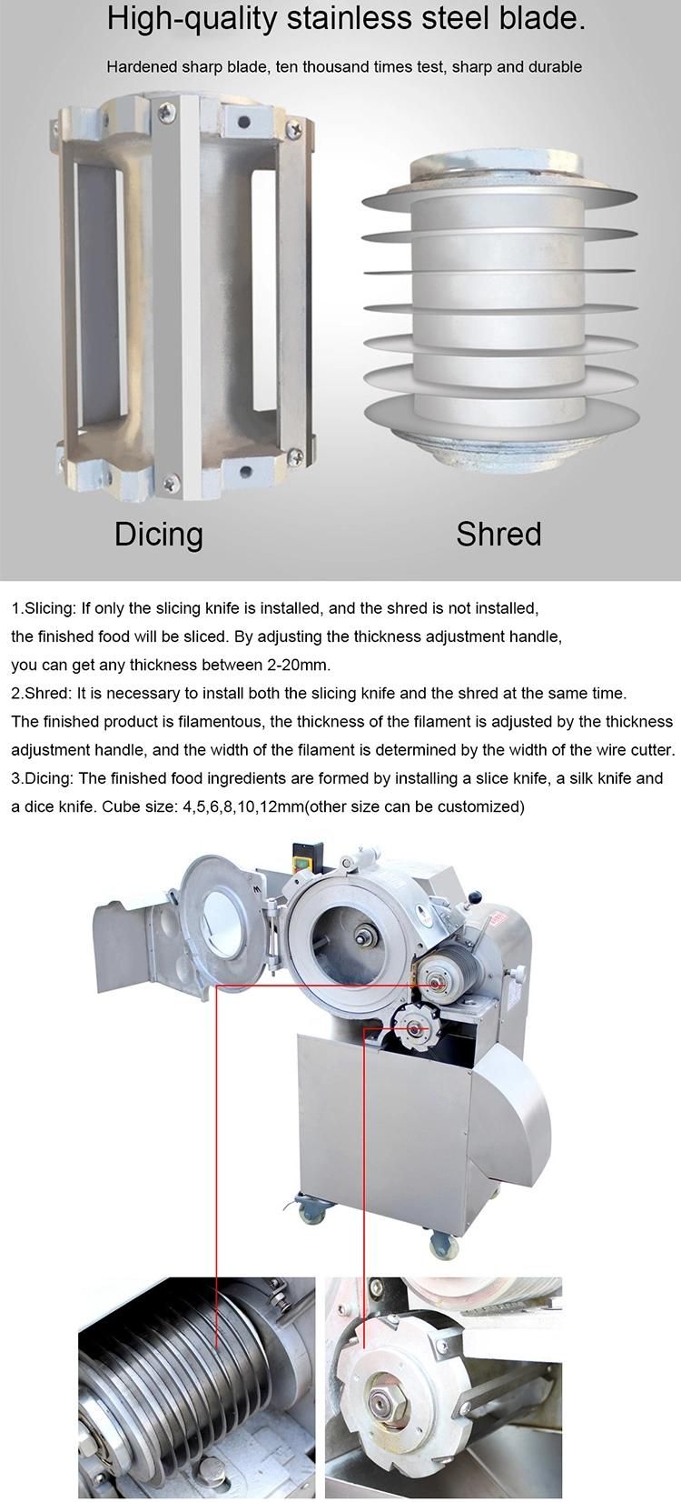 Industrial Vegetable Cube Cutting Machine Commercial Slicer Carrot Onion Kiwi Fruit Apple Mango Vegetable Dicer