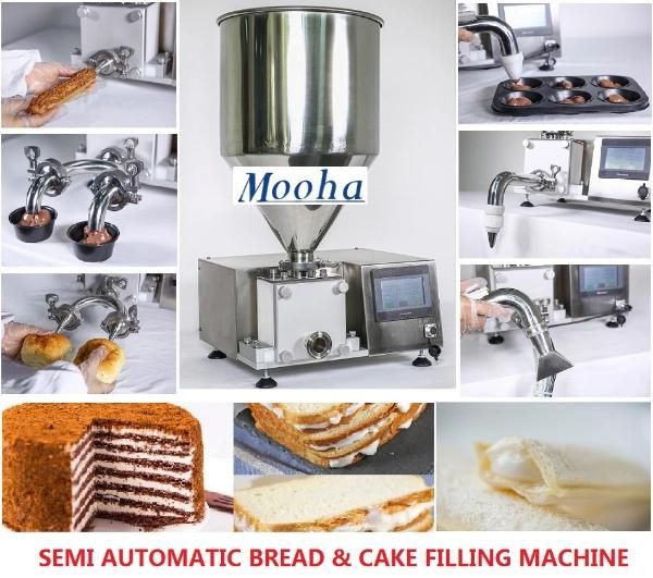 Table Top Bread Cake Puff Jam Cream Jelly Chocolate Filling Machine Bread Injector