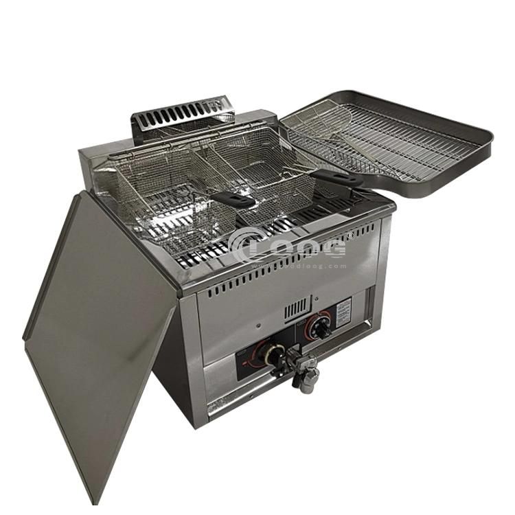 Restaurant Countertop Gas Oil Fryers Chicken Frying Machine Industrial Commercial Double French Fries Deep Fryer Price