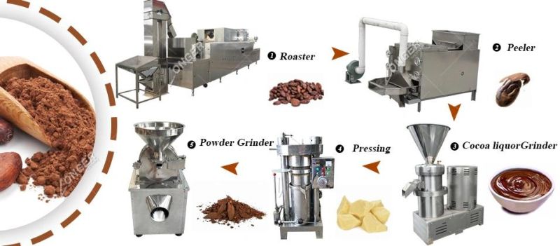 100-300kg/H Cocoa Beans Processing Line Cocoa Butter and Cocoa Powder Production Line