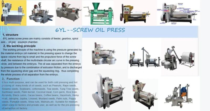 6yl-68 Spiral Type Small Capacity Screw Oil Press Extraction Machine