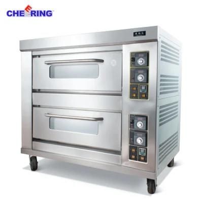 Factory Outlet Commercial Stainless Steel Two Deck Four Tray Gas Oven CS-G24