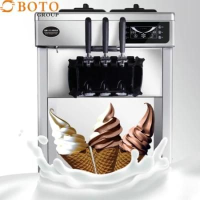 Vertical Automatic Seven-Day Free Cleaning Ice Cream Cone Three Stand Soft Ice Cream ...