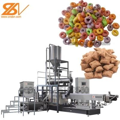 Automatic Double Screw Extruder Breakfast Cereals Manufacturer Line