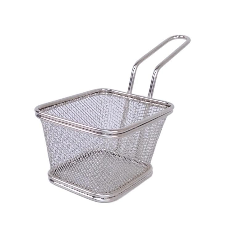 Table Serving Rectangular Stainless Steel Fryer Baskets Strainer French Fries Holder Small Fry Basket